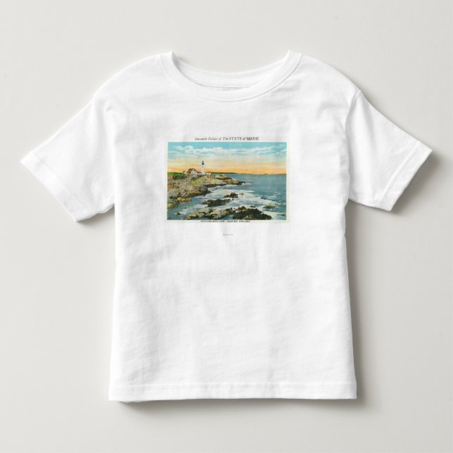 Camiseta De Bebé Opinión de la bahía de Casco del faro principal de (Anverso)