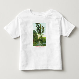 Camiseta De Bebé Opinión de la calzada en el parque del arbolado