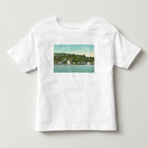 Camiseta De Bebé Opinión de la ciudad, barcos de la costa de vela