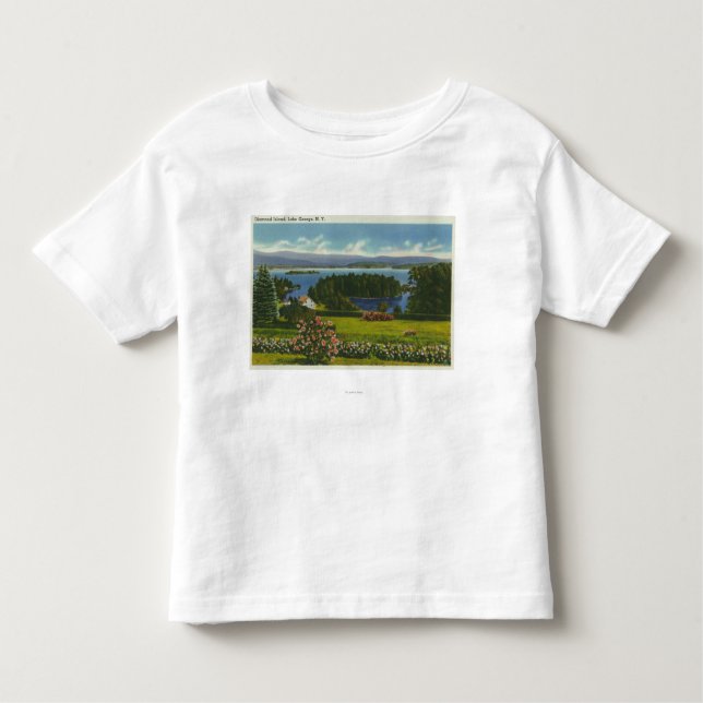 Camiseta De Bebé Opinión de la ladera de la isla y del lago del (Anverso)