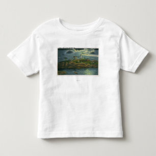 Camiseta De Bebé Opinión de la playa de York del faro de la