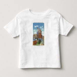 Camiseta De Bebé Opinión de la torre del edificio y de los viajero