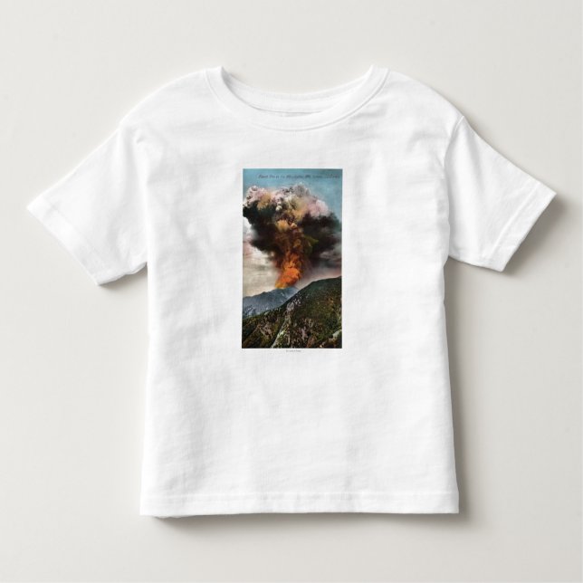Camiseta De Bebé Opinión del incendio forestal en montañas (Anverso)