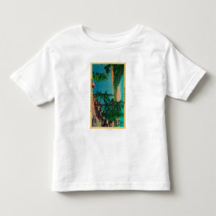 Camiseta De Bebé Opinión del lago big Bear sobre o del borde la