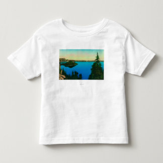 Camiseta De Bebé Opinión del lago crater y de la isla del mago