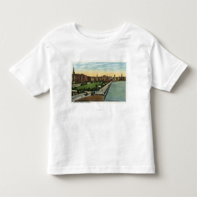 Camiseta De Bebé Opinión del lavabo y de la explanada del río (Anverso)