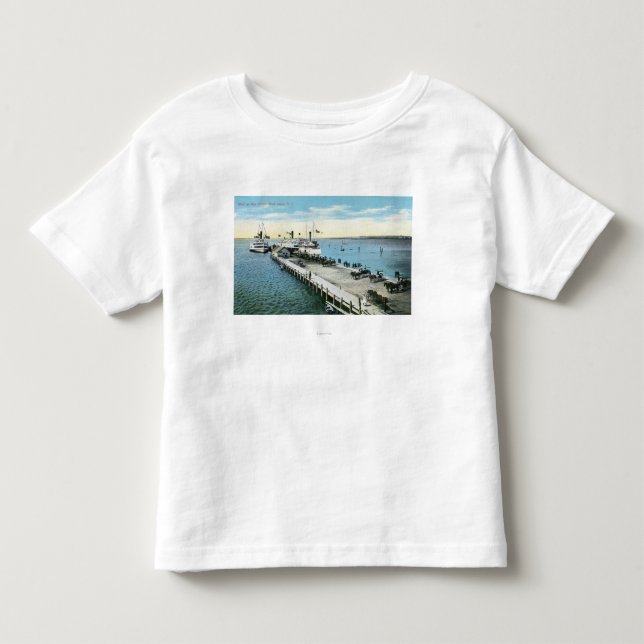 Camiseta De Bebé Opinión del muelle en el nuevo puerto (Anverso)
