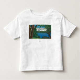 Camiseta De Bebé Opinión histórica del edificio y del lago del