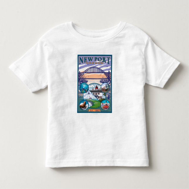 Camiseta De Bebé Opiniones de la ciudad - Newport, Oregon (Anverso)
