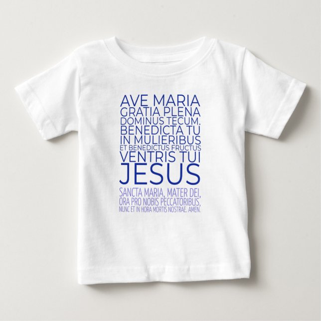 Camiseta De Bebé Oración católica Ave Maria Latin Hail Mary (Anverso)