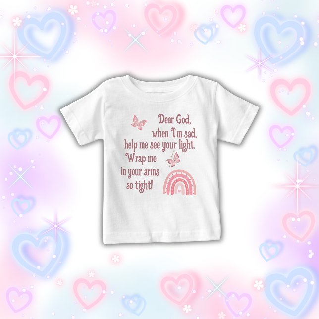 Camiseta De Bebé Oración cristiana para niños rosados | (Subido por el creador)