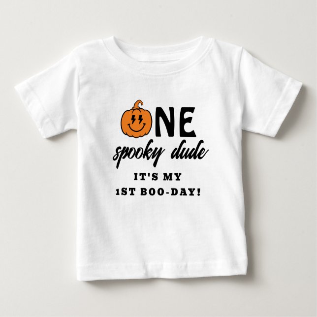 Camiseta De Bebé Orange One Tipo Espeluznante Halloween Cumpleaños  (Anverso)