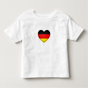 Camiseta De Bebé Orgullo alemán Emblema de corazón de oro rojo negr