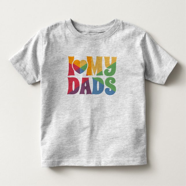 Camiseta De Bebé Orgullo arcoiris LGBTQ Amo a mis papás (Anverso)