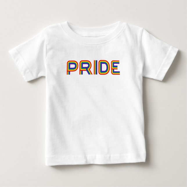 Camiseta De Bebé Orgullo| Cartas arcoiris (Anverso)