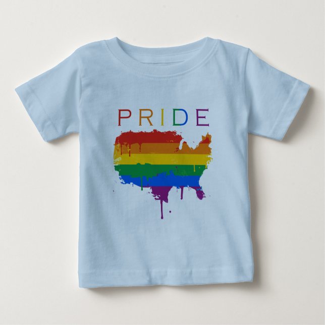 Camiseta De Bebé Orgullo de Gaymerican (Anverso)