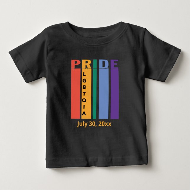Camiseta De Bebé Orgullo gay LBGTQIA Arcoiris 2 (Anverso)