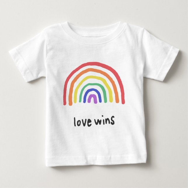 Camiseta De Bebé ORGULLO LGBTQA+ [El amor gana] (Anverso)