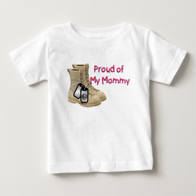 Camiseta De Bebé Orgullosa de mi mami (ejército) (Anverso)