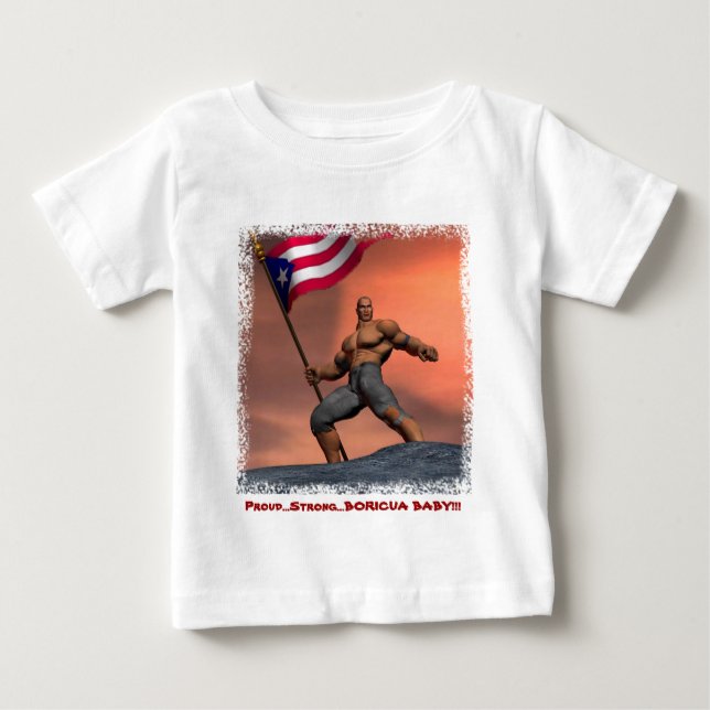 Camiseta De Bebé ¡¡¡Orgulloso Boricua!!! (Anverso)
