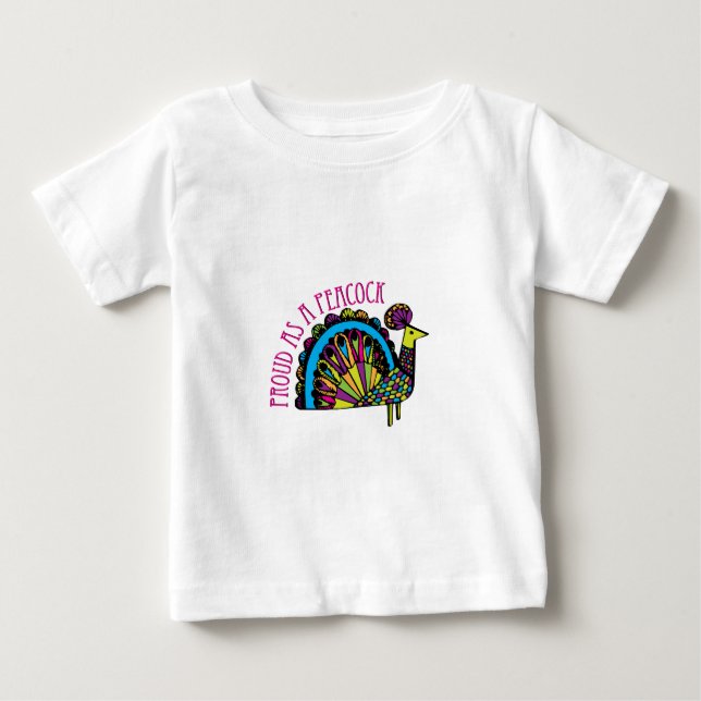 Camiseta De Bebé Orgulloso como pavo real (Anverso)