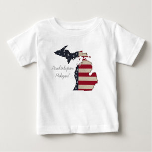 Camiseta De Bebé Orgulloso De Ser De Michigan Patriótico