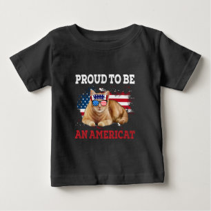 Camiseta De Bebé Orgulloso De Ser El Gato Estadounidense Bandera Fe