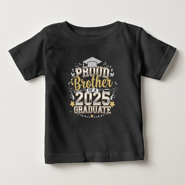Camiseta De Bebé Orgulloso Hermano De Un Graduado De 2025 Graduació (Anverso)