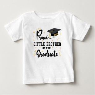 Camiseta De Bebé Orgulloso Hermano Pequeño De Graduación Blanca Gra