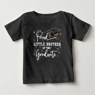 Camiseta De Bebé Orgulloso Hermano Pequeño Del Graduado   Negra