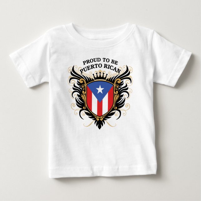 Camiseta De Bebé Orgulloso ser puertorriqueño (Anverso)
