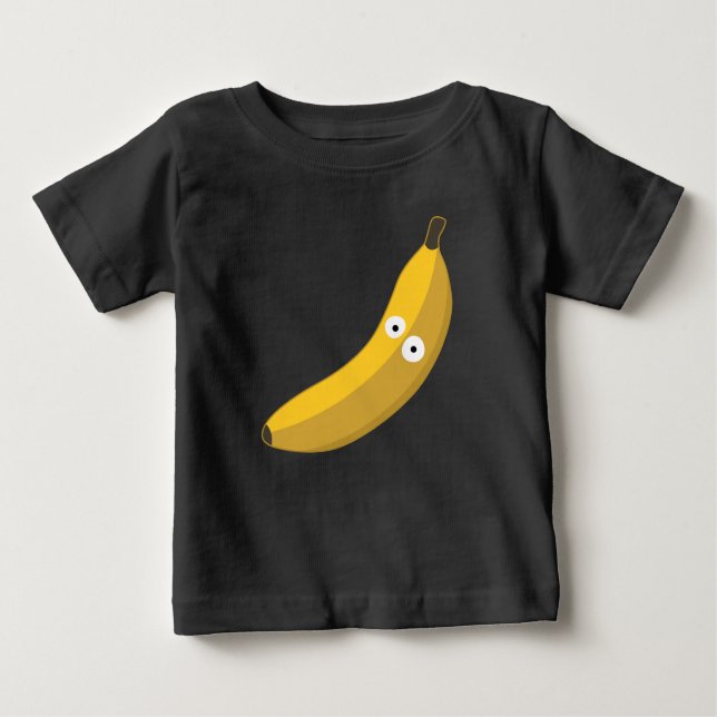 Camiseta De Bebé Original personalizado amarillo banana con ojos (Anverso)