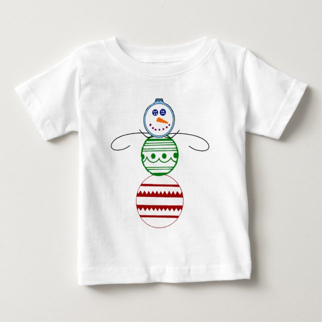 Camiseta De Bebé Ornament Snowman - Toddler Long Sleeve (Anverso)