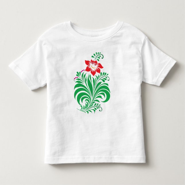 Camiseta De Bebé Ornamental Floral Flower Design – Elegant (Anverso)