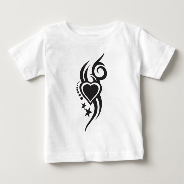 Camiseta De Bebé Ornamental Floral Heart Tattoo  (Anverso)