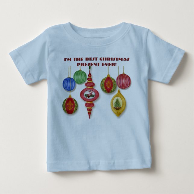 Camiseta De Bebé Ornamento navideño clásico para bebé (Anverso)