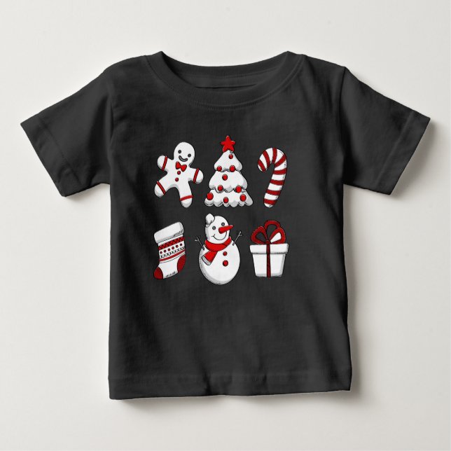 Camiseta De Bebé Ornamentos de Navidad (Anverso)