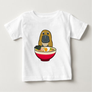 Camiseta De Bebé Ornitorrinco y Ramen