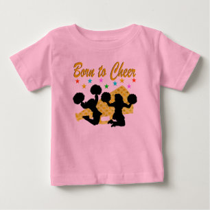 CAMISETA DE BEBÉ ORO NACIDO A CHEERLEADER DE MEGAPHONE