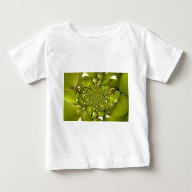 Camiseta De Bebé Oro Verde: El banano trópico de giros Kaleidoscope (Anverso)