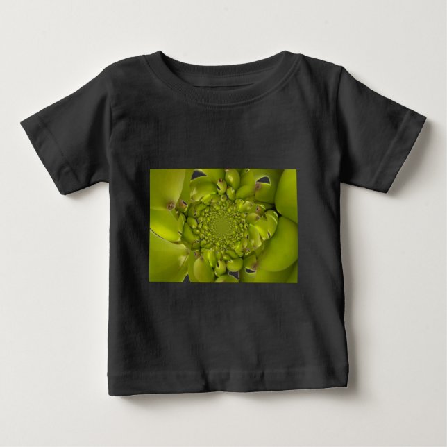 Camiseta De Bebé Oro Verde: El banano trópico de giros Kaleidoscope (Anverso)