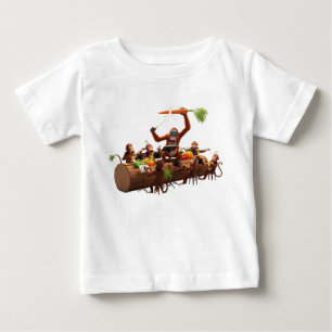 Camiseta De Bebé Orquesta de Mono Divertida con Instrumentos de Ver