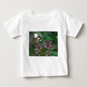 Camiseta De Bebé Orquídea de rayas blancas púrpura como lilo floral