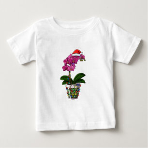 Camiseta De Bebé Orquídea Mariposa Phalaenopsis Luces Navideñas