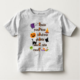 Camiseta De Bebé Ortografía con todas las cosas Halloween