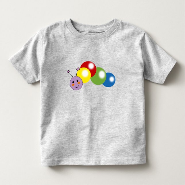 Camiseta De Bebé oruga colorida (Anverso)