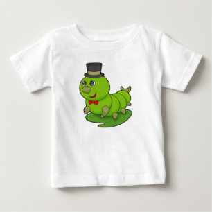 Camiseta De Bebé Oruga como caballero con cilindro
