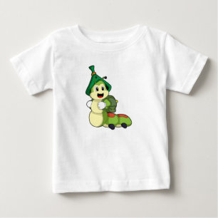 Camiseta De Bebé Oruga como estudiante con mochila