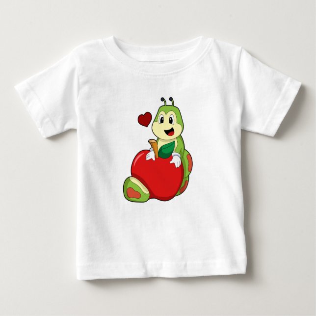 Camiseta De Bebé oruga con Apple (Anverso)
