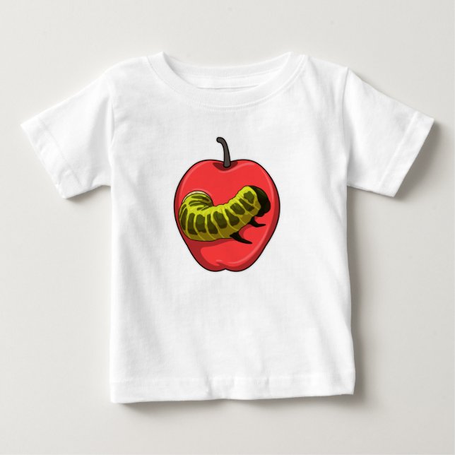Camiseta De Bebé oruga con Apple (Anverso)
